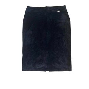 Calvin Klein Women's Black Faux Suede‎ Pencil Skirt, Size M